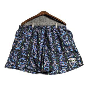 Vintage Gecko Hawaii Print Geometric Shorts Drawstring Lined Size 2XL Surf Beach